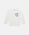 Stella Mccartney Graffiti Heart Graphic Sweatshirt In Cream