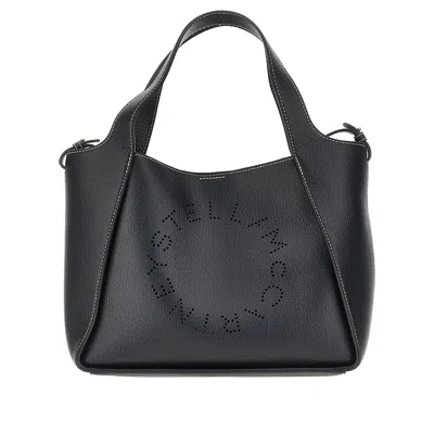 Stella Mccartney Grained Alter Mat 'stella Logo' Bag In Black
