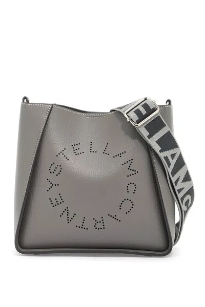 Stella Mccartney Grained Alter Mat Stella Logo Crossbody Bag In Grigio