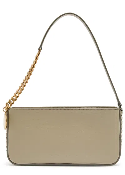 Stella Mccartney Grained Faux Leather Shoulder Bag In Taupe