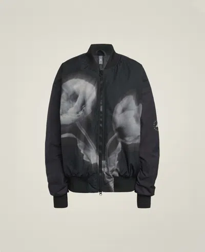 Stella Mccartney Graphic Bomber Jacket In Black