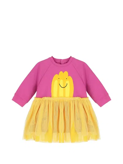 Stella Mccartney Babies' Graphic Dress In Yellow