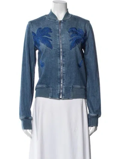 Pre-owned Stella Mccartney Graphic Print Bomber Jacket In Blue