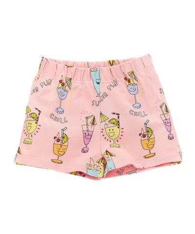 Stella Mccartney Graphic-print Cotton Shorts In Rosa