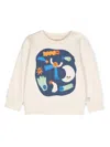 Stella Mccartney Graphic-print Cotton Sweatshirt In Neutrals