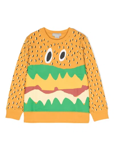 Stella Mccartney Kids' Graphic-print Cotton Sweatshirt In Orange