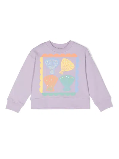Stella Mccartney Kids' Graphic-print Cotton Sweatshirt In Purple