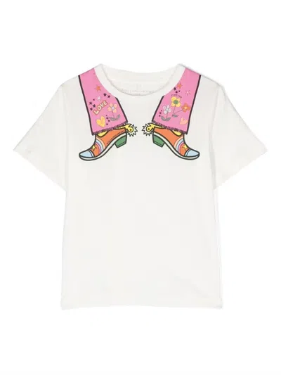 Stella Mccartney Kids' Graphic-print Cotton T-shirt In White