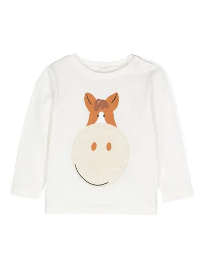 Stella Mccartney Babies' Graphic-print Cotton T-shirt In White