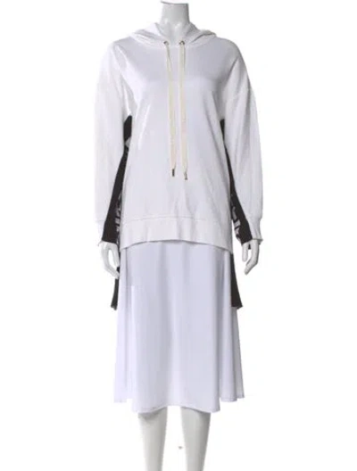 Pre-owned Stella Mccartney Graphic Print Crew Neck Hoodie In White