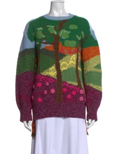 Pre-owned Stella Mccartney Graphic Print Crew Neck Sweater In Blue