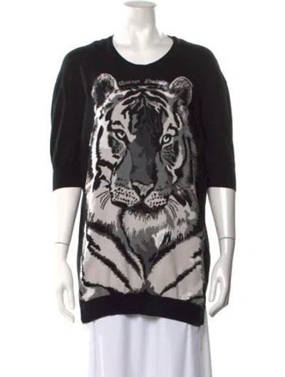 Pre-owned Stella Mccartney Graphic Print Crew Neck Sweater In Blue