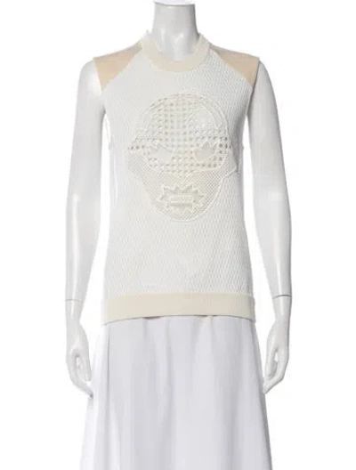 Pre-owned Stella Mccartney Graphic Print Crew Neck Sweater In White