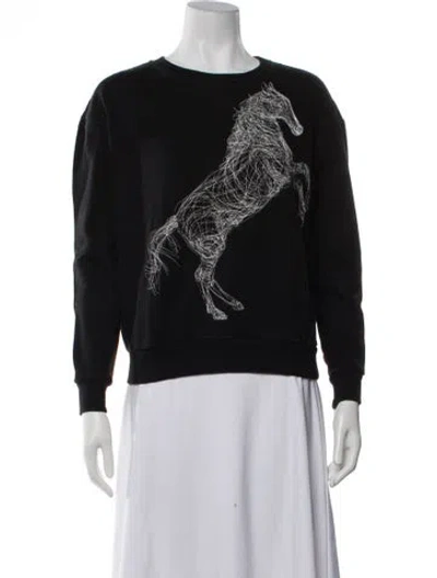 Pre-owned Stella Mccartney Graphic Print Crew Neck Sweatshirt In Black