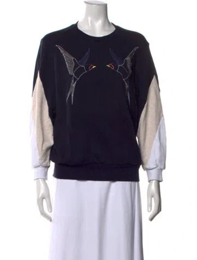 Pre-owned Stella Mccartney Graphic Print Crew Neck Sweatshirt In Blue