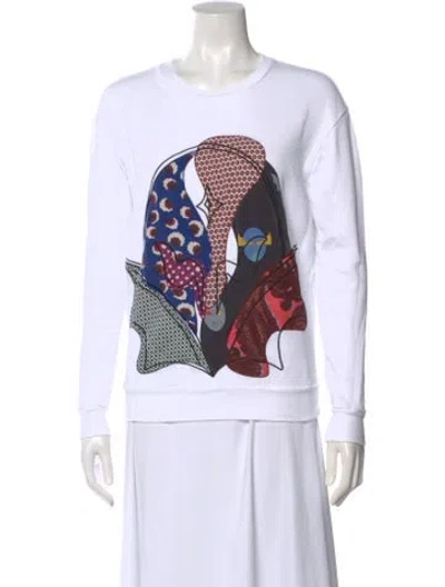 Pre-owned Stella Mccartney Graphic Print Crew Neck Sweatshirt In White