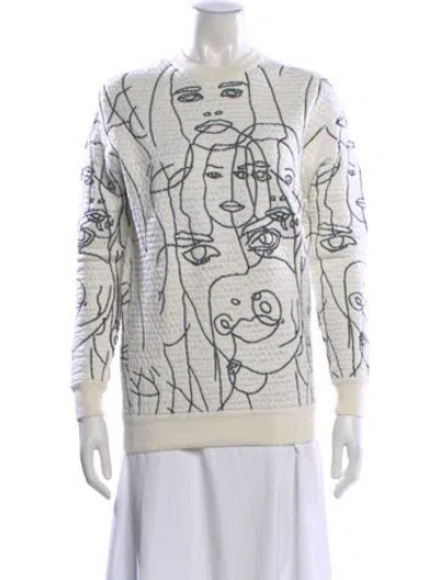 Pre-owned Stella Mccartney Graphic Print Crew Neck Sweatshirt In White