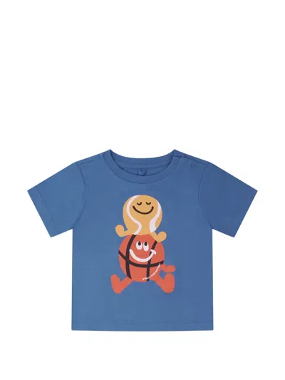 Stella Mccartney Babies' Graphic-print Crew-neck T-shirt In Blue