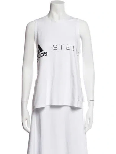 Pre-owned Stella Mccartney Graphic Print Crew Neck Top In White