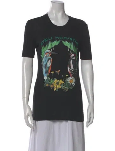 Pre-owned Stella Mccartney Graphic Print Crew Neck T-shirt In Black