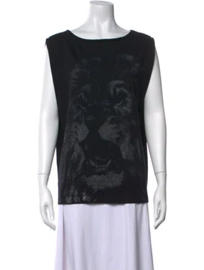 Pre-owned Stella Mccartney Graphic Print Crew Neck T-shirt In Black