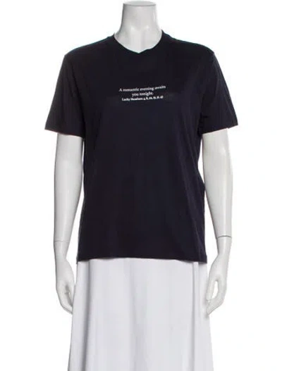 Pre-owned Stella Mccartney Graphic Print Crew Neck T-shirt In Blue