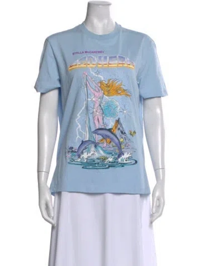 Pre-owned Stella Mccartney Graphic Print Crew Neck T-shirt In Blue
