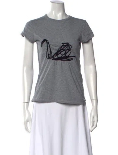 Pre-owned Stella Mccartney Graphic Print Crew Neck T-shirt In Gray