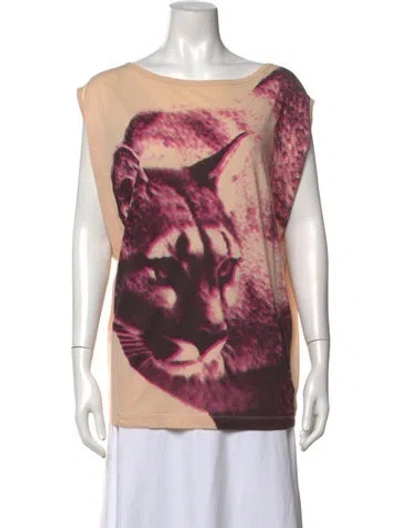 Pre-owned Stella Mccartney Graphic Print Crew Neck T-shirt In Neutral