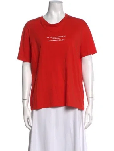 Pre-owned Stella Mccartney Graphic Print Crew Neck T-shirt In Red