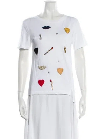 Pre-owned Stella Mccartney Graphic Print Crew Neck T-shirt In White