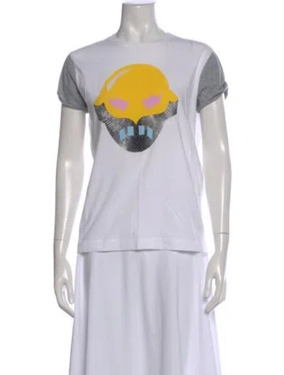 Pre-owned Stella Mccartney Graphic Print Crew Neck T-shirt In White