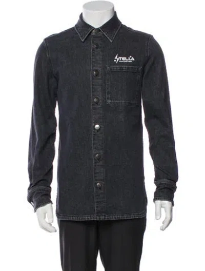 Pre-owned Stella Mccartney Graphic Print Denim Jacket In Gray