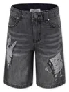 Stella Mccartney Graphic Print Denim Shorts In Grey