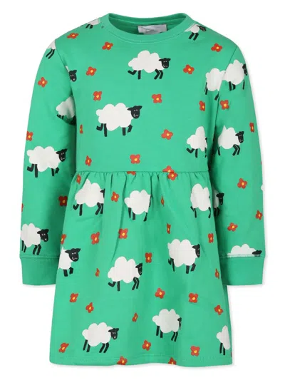 Stella Mccartney Kids' Graphic-print Dress In Green