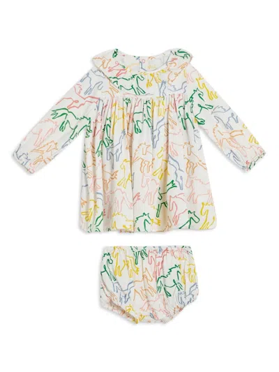 Stella Mccartney Kids' Graphic-print Dress In White