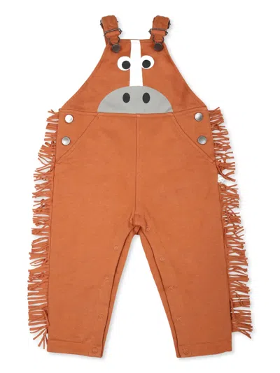 Stella Mccartney Babies' Graphic-print Dungarees In Brown