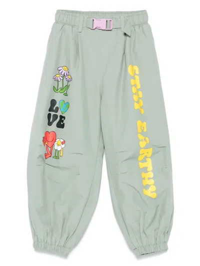 Stella Mccartney Graphic-print Elasticated Trousers In Green