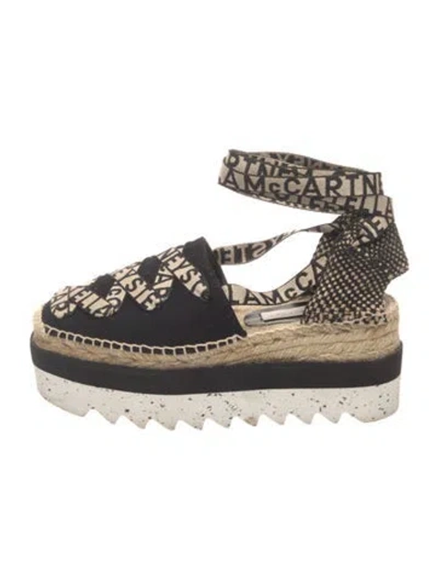 Pre-owned Stella Mccartney Graphic Print Espadrilles In Black/neutrals