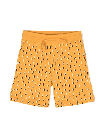 Stella Mccartney Kids' Graphic-print Jersey Shorts In Orange