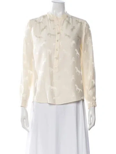 Pre-owned Stella Mccartney Graphic Print Long Sleeve Blouse In Neutral