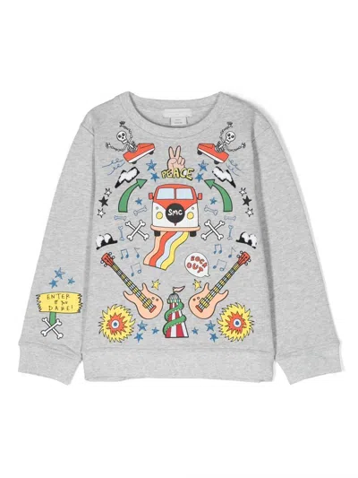 Stella Mccartney Kids' Graphic-print Long-sleeve Sweatshirt In Grey