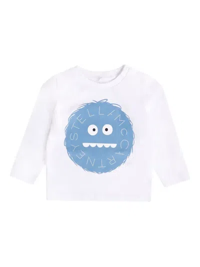 Stella Mccartney Babies' Graphic-print Long-sleeve Top In White