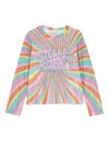Stella Mccartney Logo-print Long-sleeved Mesh Top 4-14 Years Multicolor/multicolo In Pink