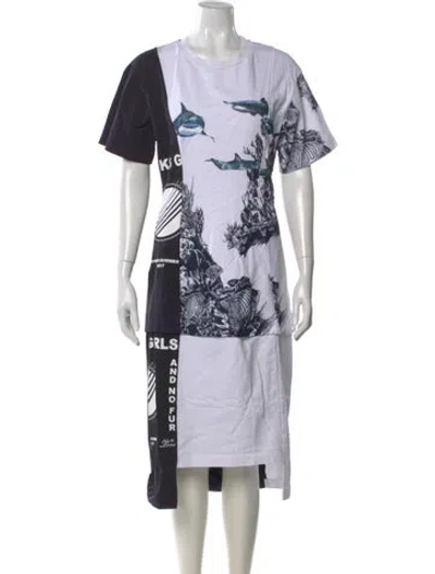 Pre-owned Stella Mccartney Graphic Print Midi Length Dress In Blue