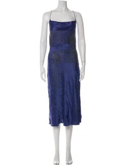 Pre-owned Stella Mccartney Graphic Print Midi Length Dress W/ Tags In Purple
