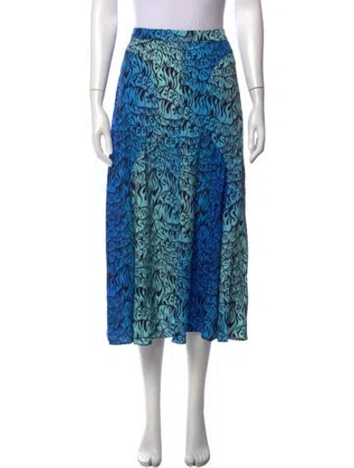 Pre-owned Stella Mccartney Graphic Print Midi Length Skirt In Blue