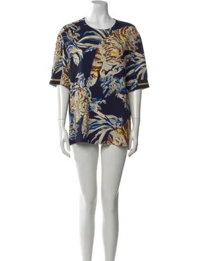 Pre-owned Stella Mccartney Graphic Print Mini Dress In Blue