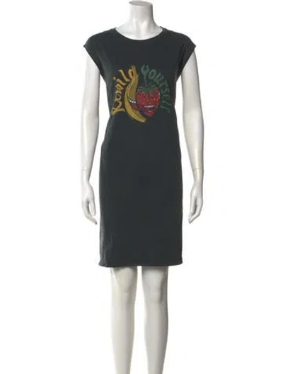 Pre-owned Stella Mccartney Graphic Print Mini Dress In Green