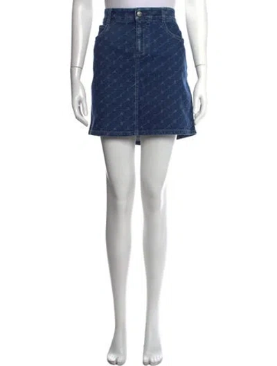 Pre-owned Stella Mccartney Graphic Print Mini Skirt In Blue